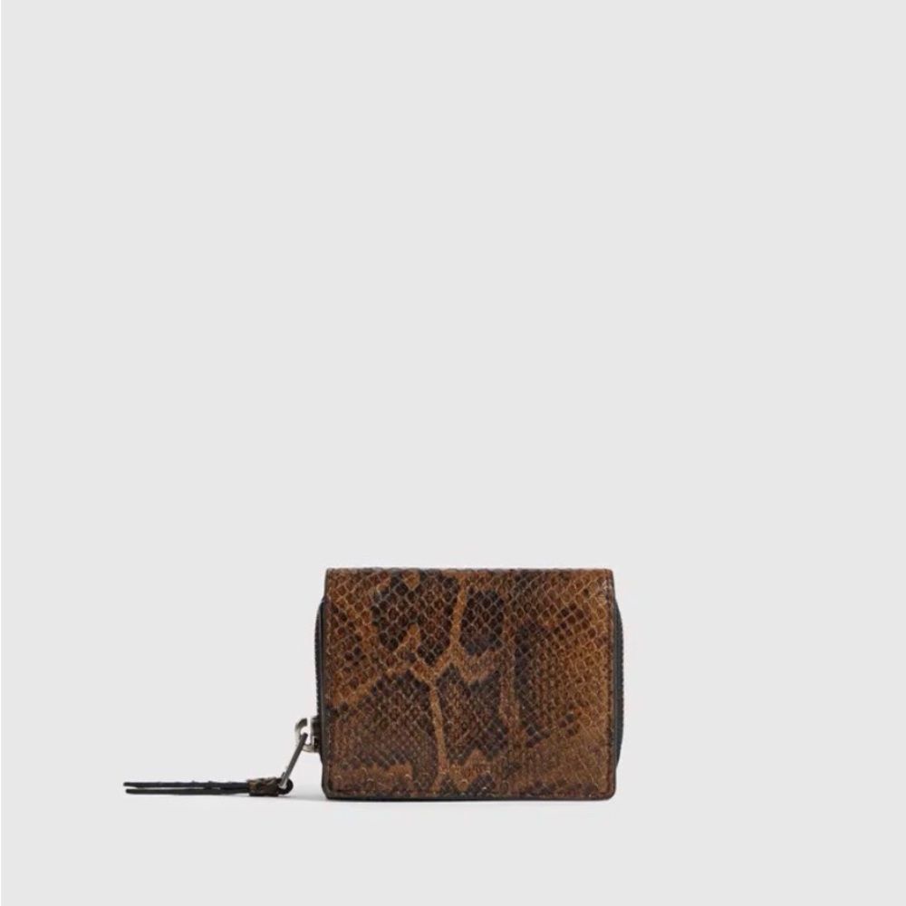 All Saints Snake Print Leather Cardholder